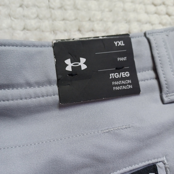 NWT UnderArmour Boys Youth UA gray YXL elastic waist golf pants moisture wick - Picture 8 of 9